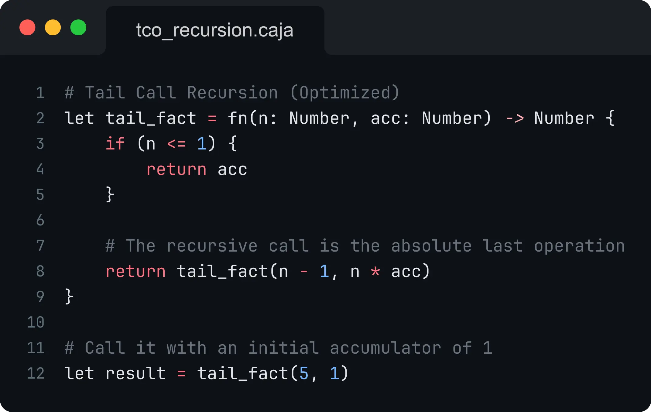 Tail Call Optimized Code